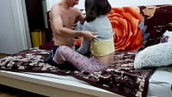 Sex in the evening with a cutie girlfriend who is wearing socks