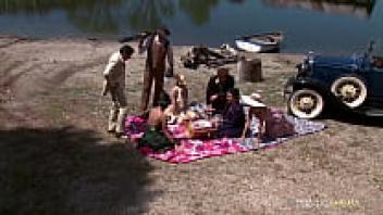 A group of mischievous pals enjoy spending time together outside.
