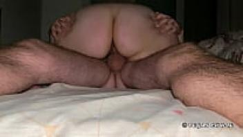 A fat Latina milf rides a cowgirl while wearing a creampie.
