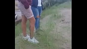 A girl fumbled on the shore.