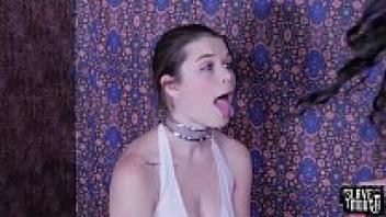 Teenage oral sex slave receives cold-hearted mistress face-loving.