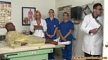 Krissy Lynn, CFNM nurse, group sex action
