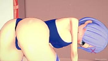 In a tight swimmers, Rem awakens lustful and ready to fall in love (uncensored).