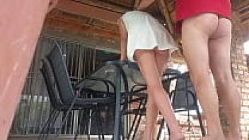 View from below: Upskirt love with my stepmother