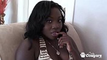 Ebony MILF Uses Her Mouth to Drain a Few Tiny White Balls