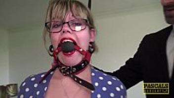 Maledom restrains and hammers the chubby sub. White, Pascal