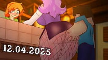 A female customer of a store is harassed by Minecraft! Cartoon porn * sex in Hentai anime * 2D 2025