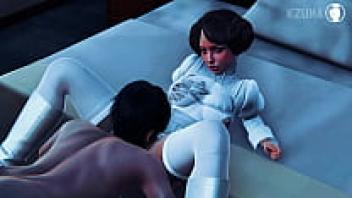 Princess Leia in 3D Hentai with a huge ass and intense love