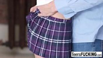 gets her tight teen ass loved while wearing glasses.