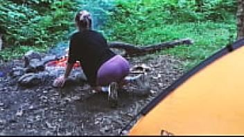Teens having sex in a tent in the forest. A REAL VIDEO