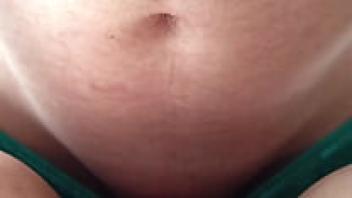 A pregnant woman loudly cumming on my cock