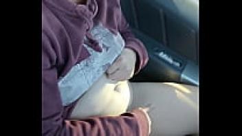 On the car seat, Izelle cums