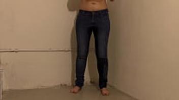The blonde pisses on the ground while wearing pants, shorts, and nylon tights. A combination of golden showers from a shaved and extremely hairy pussy Which episode is more captivating?