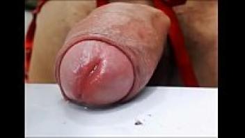 A Ladyboy Cumming in closeup
