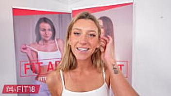 Skinny American Newcomer Addison Vodka's POV 60FPS Casting and Creampie at the Gym