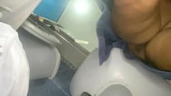 My stepmother's upskirt in the restroom