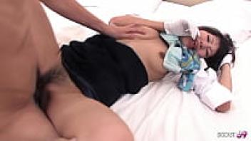 Uncensored Japanese Skinny Teen in Pantyhose Having Creampie Sex in JAV Cosplay Casting