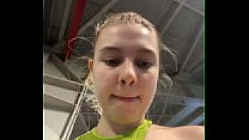 In the gym, training and masturbation