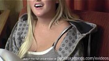 An attractive, bleach-blond girl is anxious for her debut video and then going nude in public.