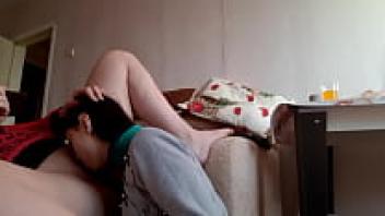 Lesbian Illusion Girls: I cum to a pornographic video in her mouth