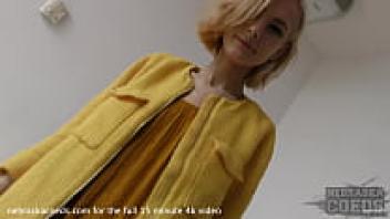 First-time naked video of an 18-year-old blonde poppy fingering lipstick dildo to orgasm