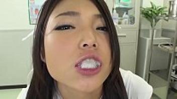 Megumi Shino, a nurse, swallows four loads and plays with