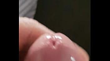 Jerking off in front of the brother's girlfriend with a cumshot