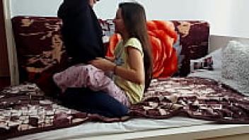 An amateur young couple making real, homemade love