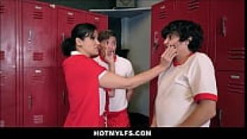 MILF Gym Teacher Double Penetration Threesome from Two H. Boys in Porky&'s Movie Parody