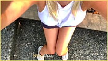 Public upskirt of a wife