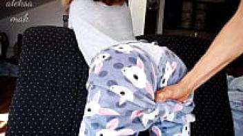 Stepfather fingering my pussy and giving me a harsh spanking