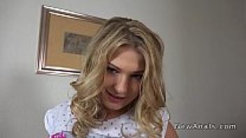 Anal intercourse with a busty European amateur blonde