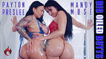 Payton Preslee and Mandy Muse's Interracial Big Oiled Butts A trio