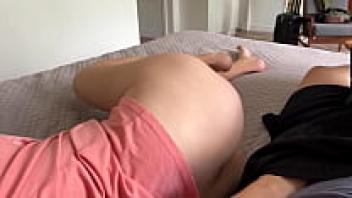 Before going to bed, the attractive stepmother neglected to put on underwear.