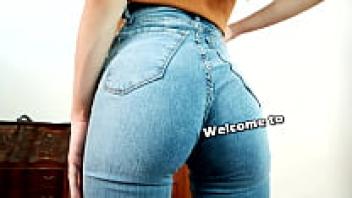 Amazingly Gorgeous Perfect Ass Adolescent in Tight Blue Jeans