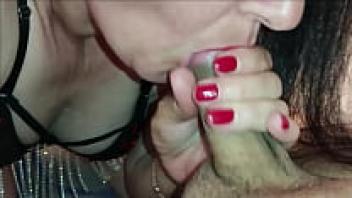 An actual amateur, mature, home-made MILF blowjob